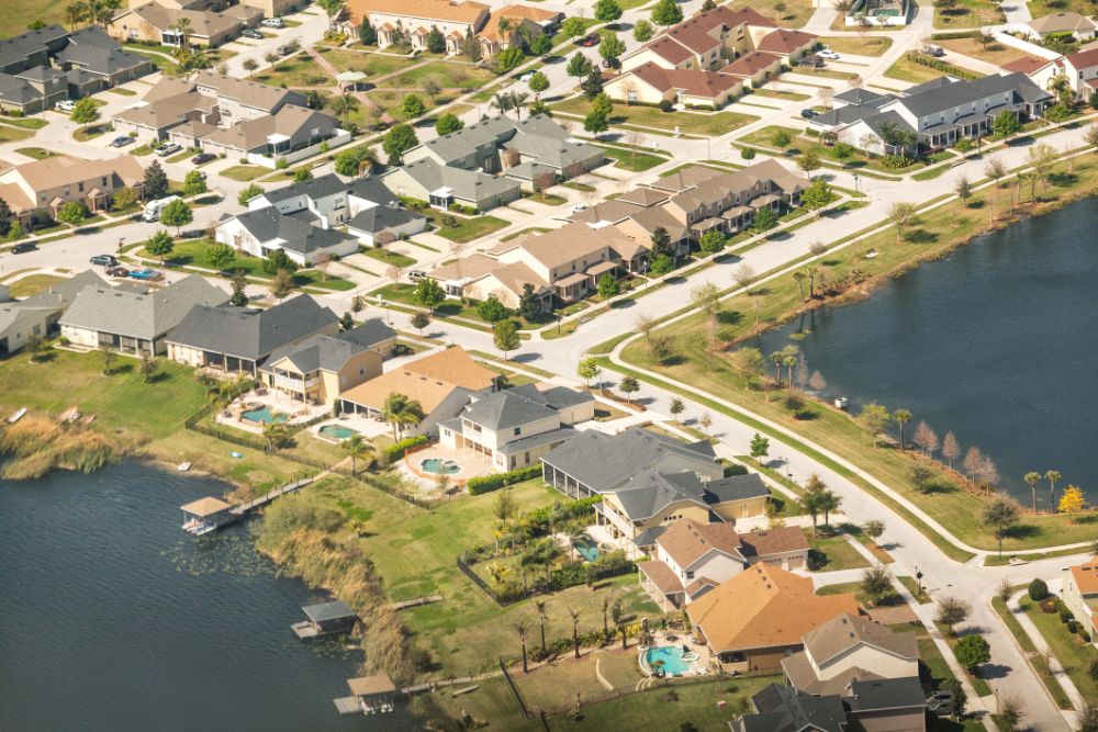 Aerial view of homes in Orlando FL